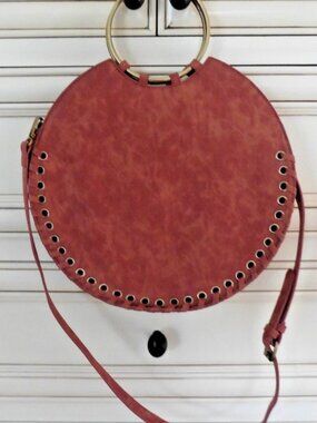 Anthropologie Marla Stitched Circle Bag Brown Purse